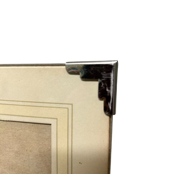 Vintage Art Deco Glass with Metal Corner Easel Back Frame - Picture 2 of 4